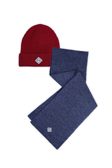 RED HAT & GREY SCARF